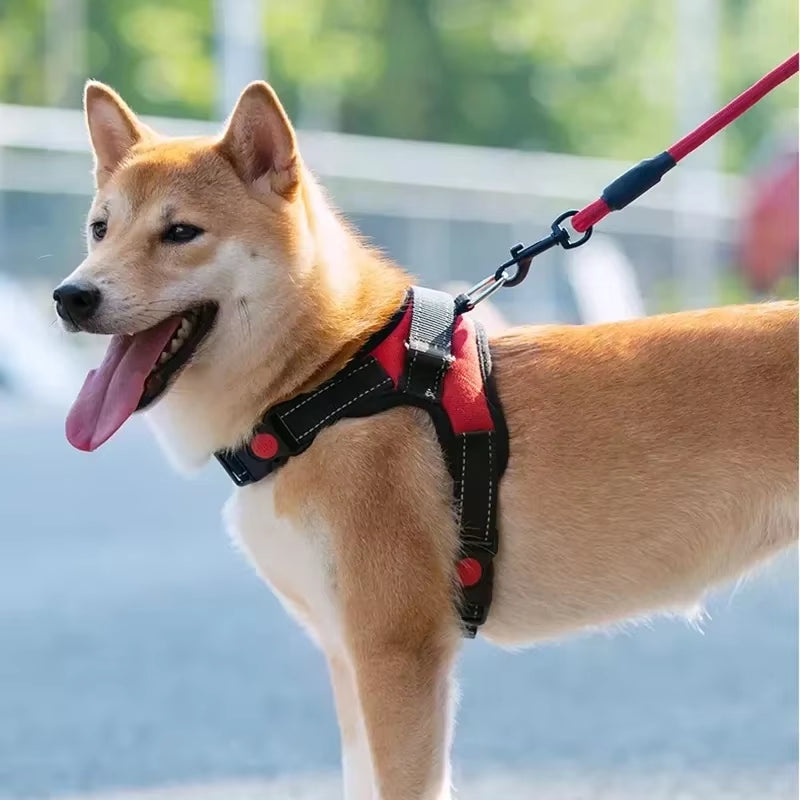 Adjustable Dog Harness Vest – Reflective Leash & 150cm Strong Traction Rope for Small & Large Dogs