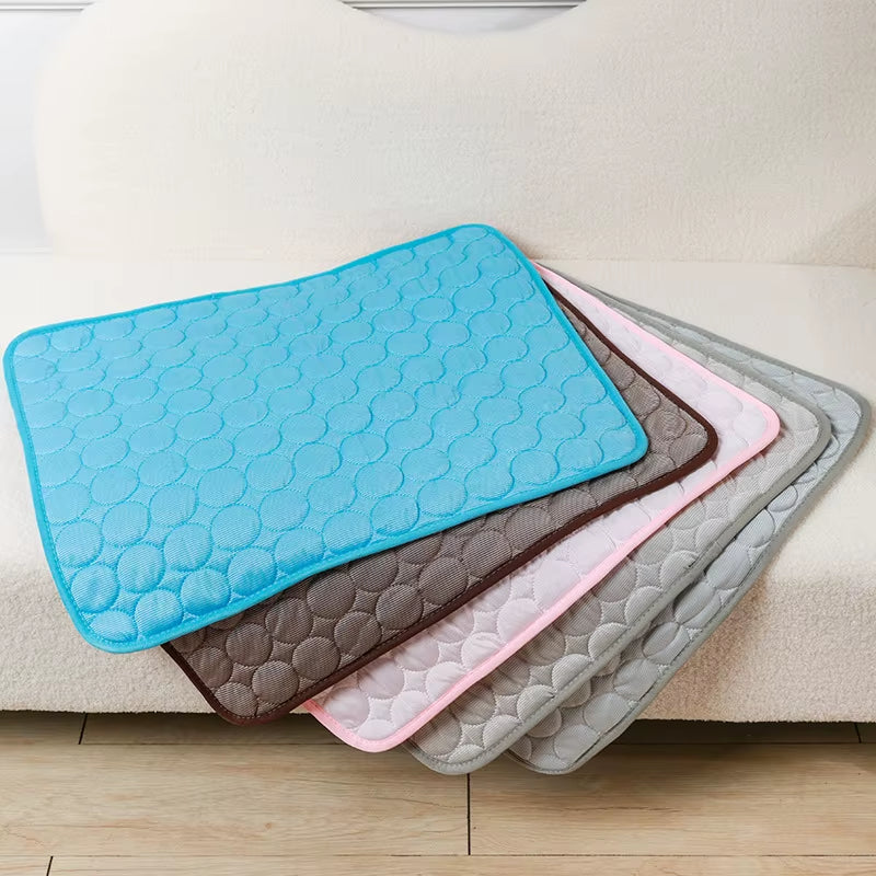Cool Ice Silk Pet Mat – Summer Sleeping Pad for Dogs, Cats & Small Animals, 5 Sizes