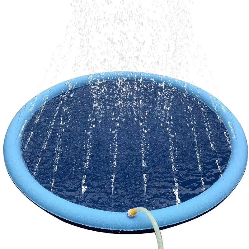 Inflatable Pet Swimming Pool & Cooling Mat – Outdoor Water Sprinkler Toy for Dogs, 150/170cm