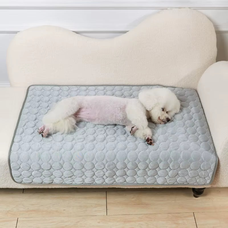 Cool Ice Silk Pet Mat – Summer Sleeping Pad for Dogs, Cats & Small Animals, 5 Sizes