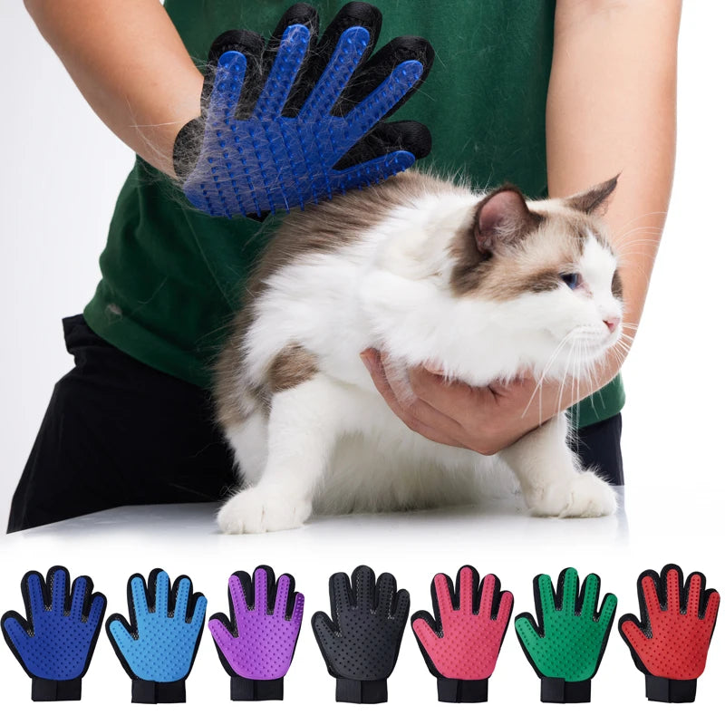 Pet Grooming Glove Brush – Hair Remover & Massage Tool for Cats, Dogs & Small Animals