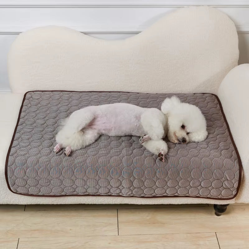Cool Ice Silk Pet Mat – Summer Sleeping Pad for Dogs, Cats & Small Animals, 5 Sizes