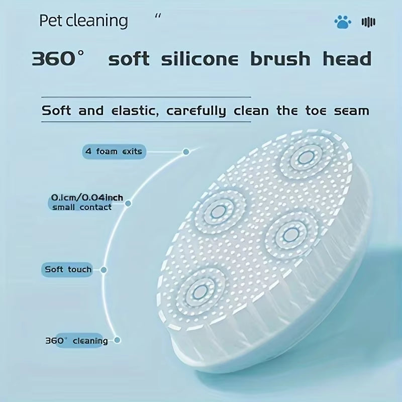 150ML No-Rinse Pet Paw Cleaner – Herbal Foam Wash with Silicone Massage Brush