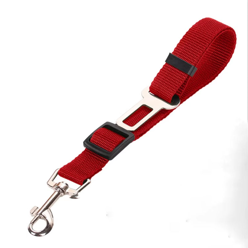 Adjustable Pet Car Seat Belt – Reflective Safety Clip & Elastic Leash for Dogs & Cats