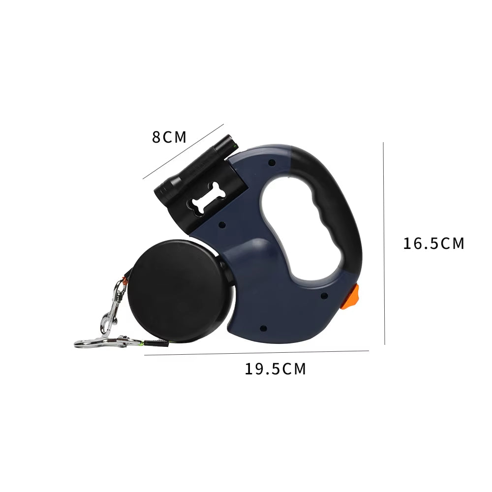 Retractable Dual Dog Leash with LED Light – Tangle-Free, Independent Braking & Reflective 3M Leads