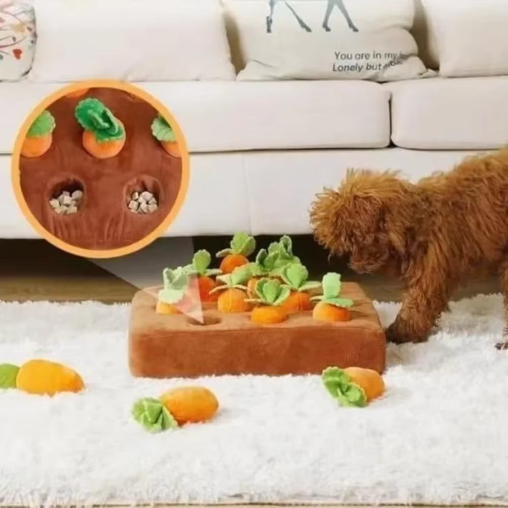 Carrot Snuffle Puzzle Mat – Interactive Chew Toy for Dogs & Cats, 12 Carrots Included