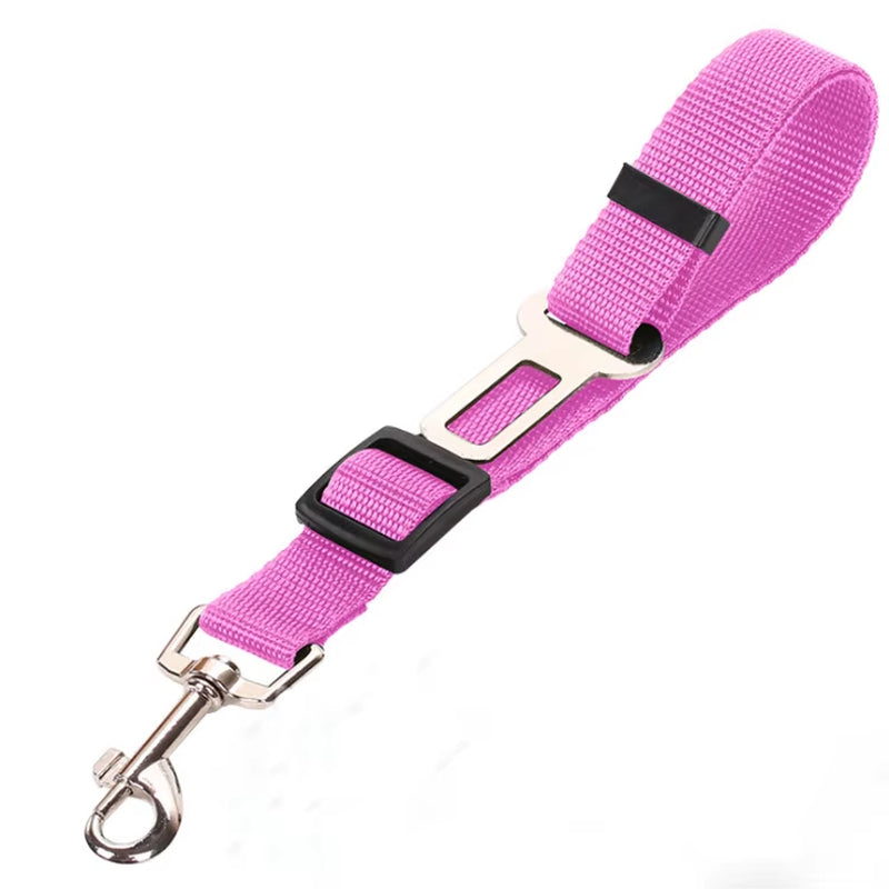 Adjustable Pet Car Seat Belt – Reflective Safety Clip & Elastic Leash for Dogs & Cats