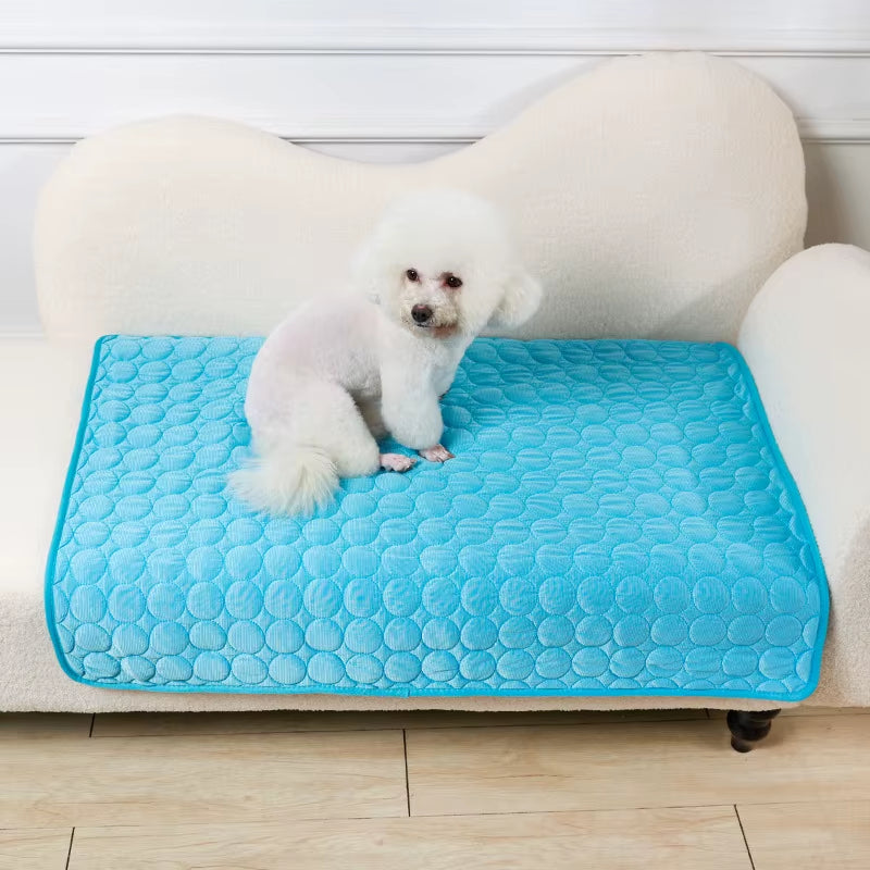 Cool Ice Silk Pet Mat – Summer Sleeping Pad for Dogs, Cats & Small Animals, 5 Sizes