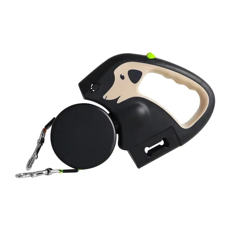 Portable Rotating Double Dog Leash – Retractable 2-Dog Walking Gear, Light & Convenient