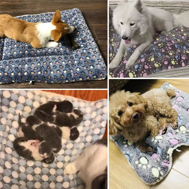 Flannel Pet Sleeping Mat – Cozy Dog & Cat Bed, Comfortable Cushion for Small & Large Pets