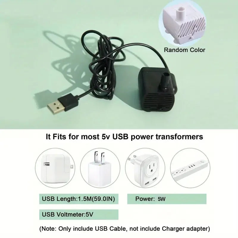1L USB Quiet Pet Water Fountain – Automatic Cat Drinking Dispenser with Filter