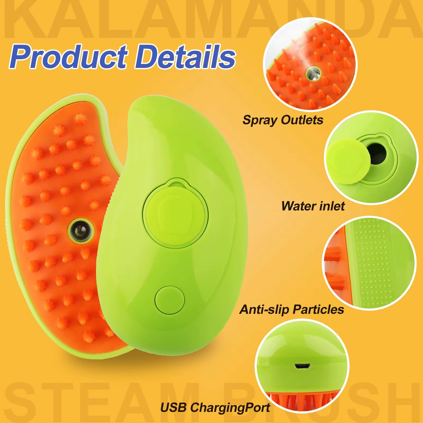 3-in-1 Electric Pet Steamy Brush – Grooming, Hair Removal & Massage Comb for Dogs & Cats