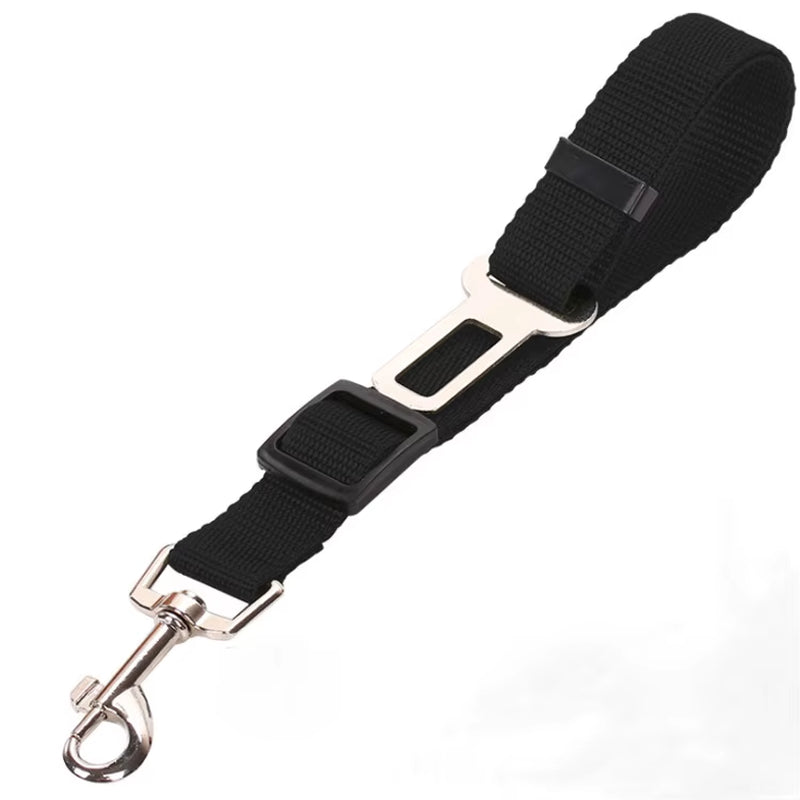 Adjustable Pet Car Seat Belt – Reflective Safety Clip & Elastic Leash for Dogs & Cats