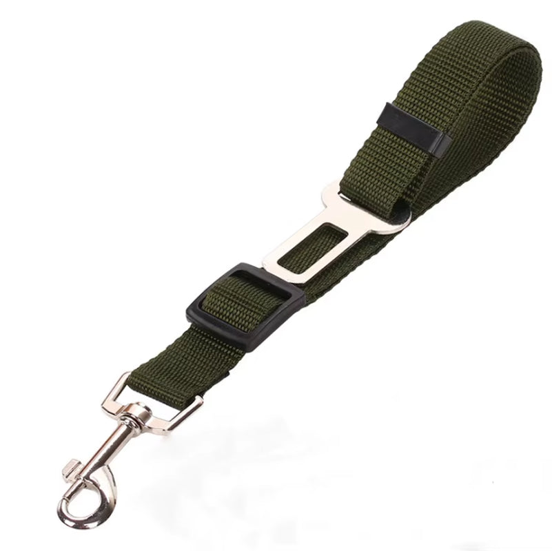 Adjustable Pet Car Seat Belt – Reflective Safety Clip & Elastic Leash for Dogs & Cats