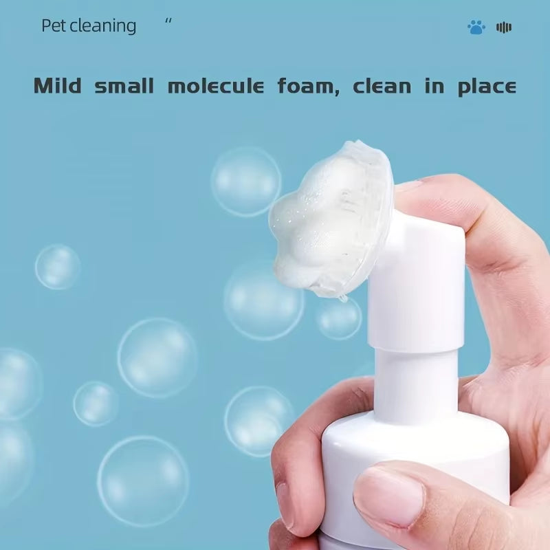 150ML No-Rinse Pet Paw Cleaner – Herbal Foam Wash with Silicone Massage Brush