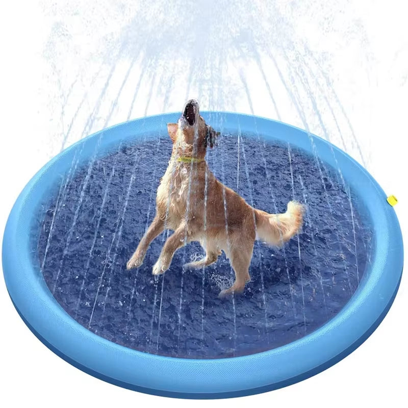 Inflatable Pet Swimming Pool & Cooling Mat – Outdoor Water Sprinkler Toy for Dogs, 150/170cm