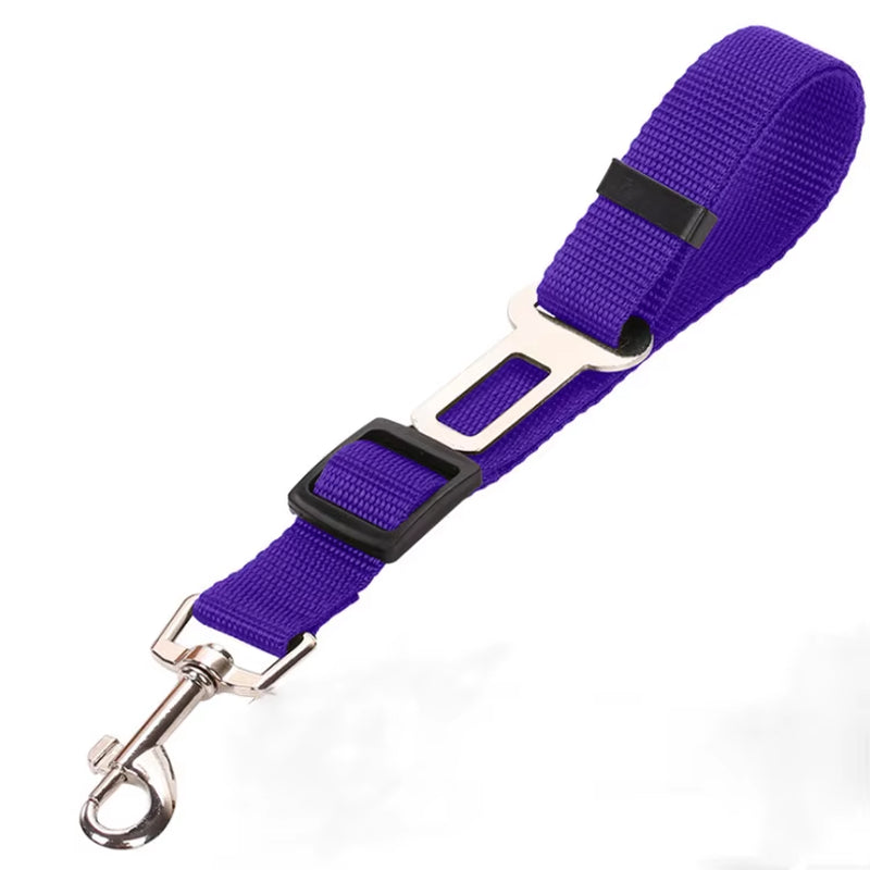 Adjustable Pet Car Seat Belt – Reflective Safety Clip & Elastic Leash for Dogs & Cats