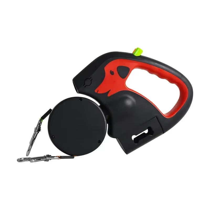 Portable Rotating Double Dog Leash – Retractable 2-Dog Walking Gear, Light & Convenient