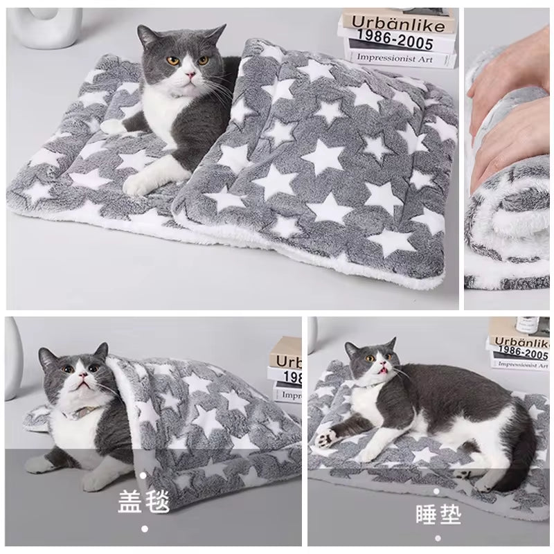 Flannel Pet Sleeping Mat – Cozy Dog & Cat Bed, Comfortable Cushion for Small & Large Pets