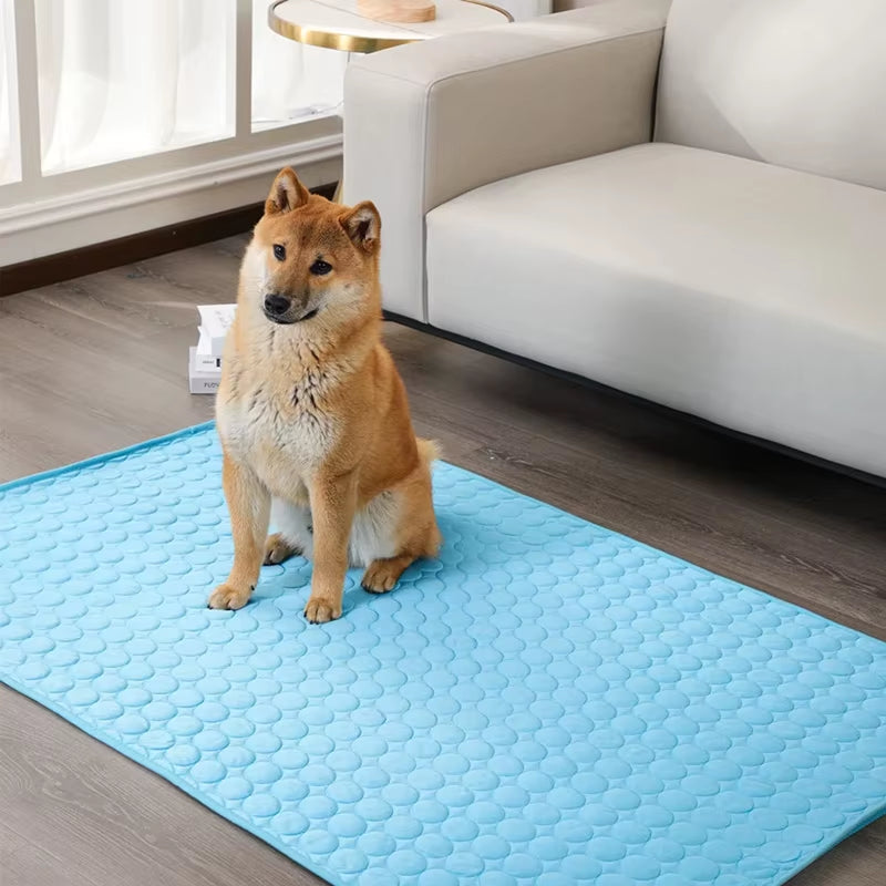 Cool Ice Silk Pet Mat – Summer Sleeping Pad for Dogs, Cats & Small Animals, 5 Sizes