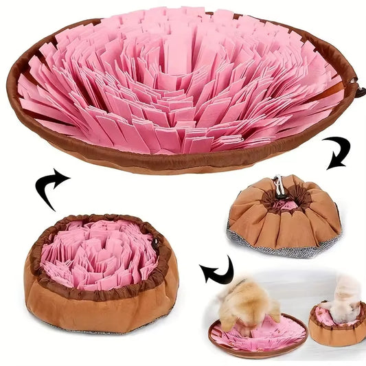 Washable Felt Snuffle Mat – Foldable Slow Feeding & Training Pad for Dogs