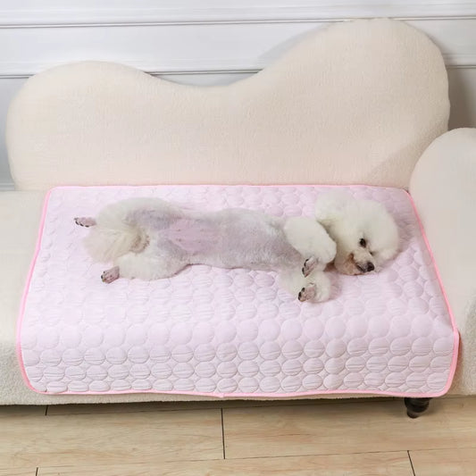 Cool Ice Silk Pet Mat – Summer Sleeping Pad for Dogs, Cats & Small Animals, 5 Sizes