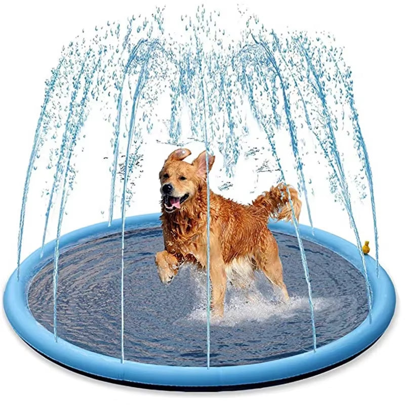Inflatable Pet Swimming Pool & Cooling Mat – Outdoor Water Sprinkler Toy for Dogs, 150/170cm