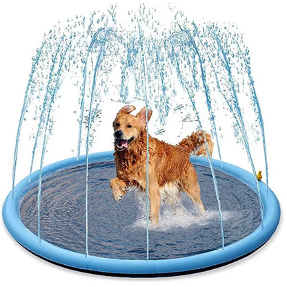 Inflatable Pet Swimming Pool & Cooling Mat – Outdoor Water Sprinkler Toy for Dogs, 150/170cm