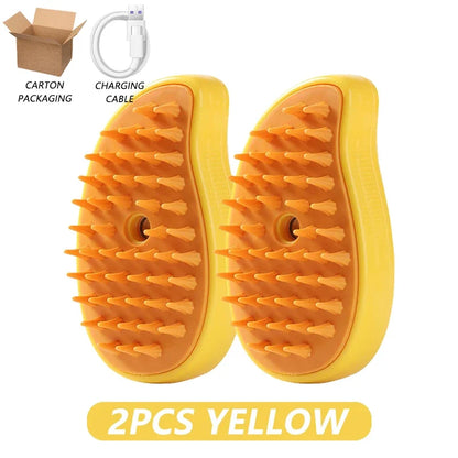 3-in-1 Electric Pet Steamy Brush – Grooming, Hair Removal & Massage Comb for Dogs & Cats