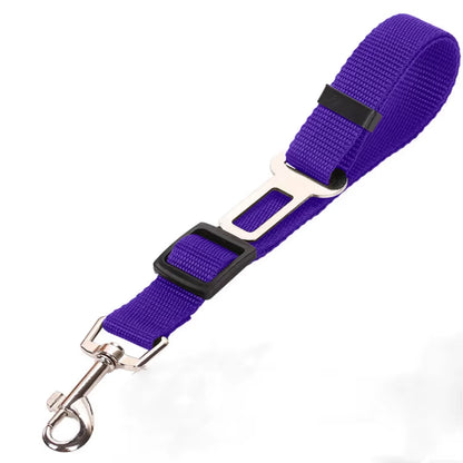 Adjustable Pet Car Seat Belt – Reflective Safety Clip & Elastic Leash for Dogs & Cats