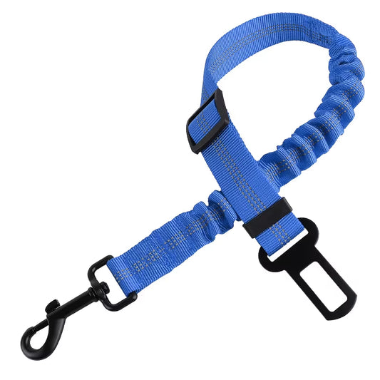 Adjustable Pet Car Seat Belt – Reflective Safety Clip & Elastic Leash for Dogs & Cats