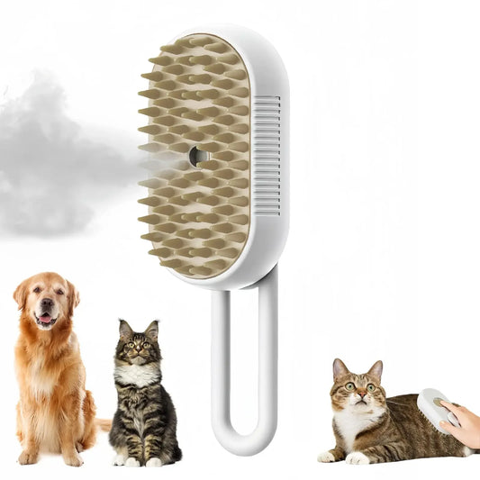 3-in-1 Pet Spray Massage Brush – Steam, Hair Removal & Bathing Comb for Dogs & Cats